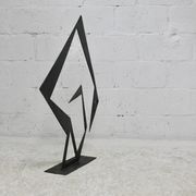 Steel sculpture, black, 1970s.