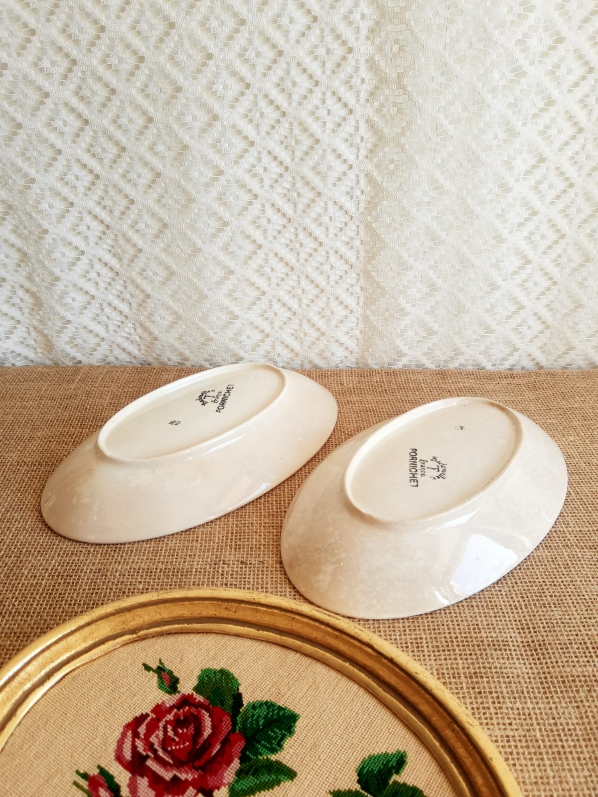 Set of 2 vintage Badonviller France Pornichet dishes