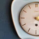 Vintage ceramic clock silent wall pendulum "Exact golden blue"