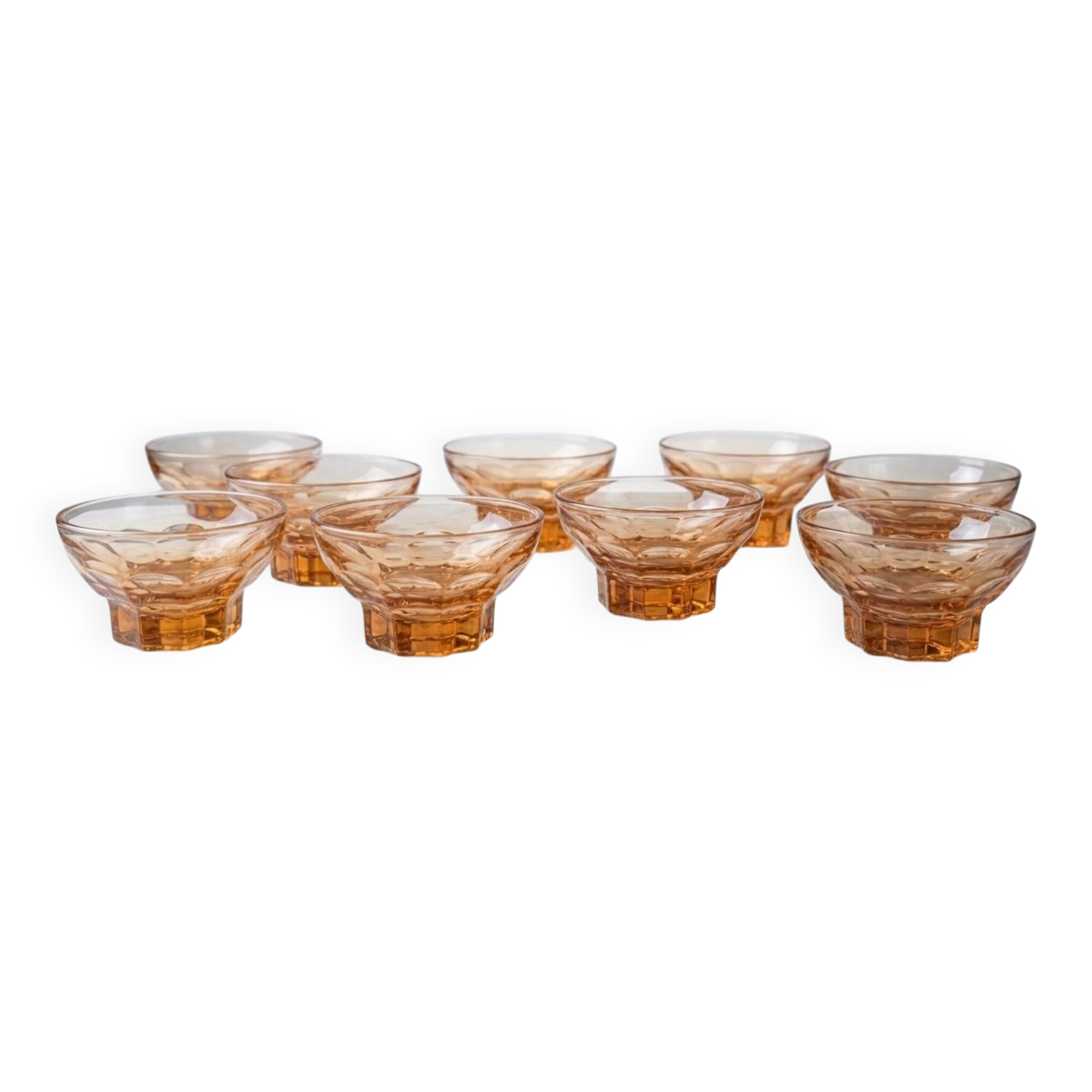 amber glass Art Deco cups