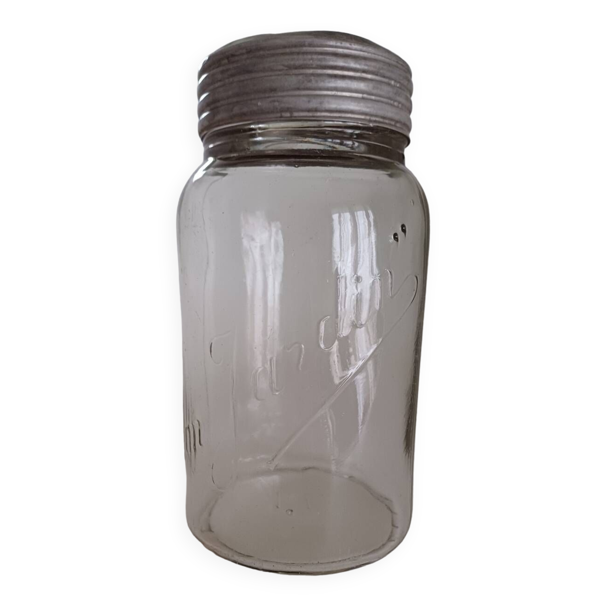 Bocal "mon jardin" en verre et aluminium