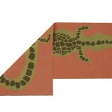 68.5 x 180 cm — WOOL FLAT WEAVE CROCODILE RUNNER - TOMATO