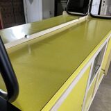 Yellow vintage kitchen furniture in Formica