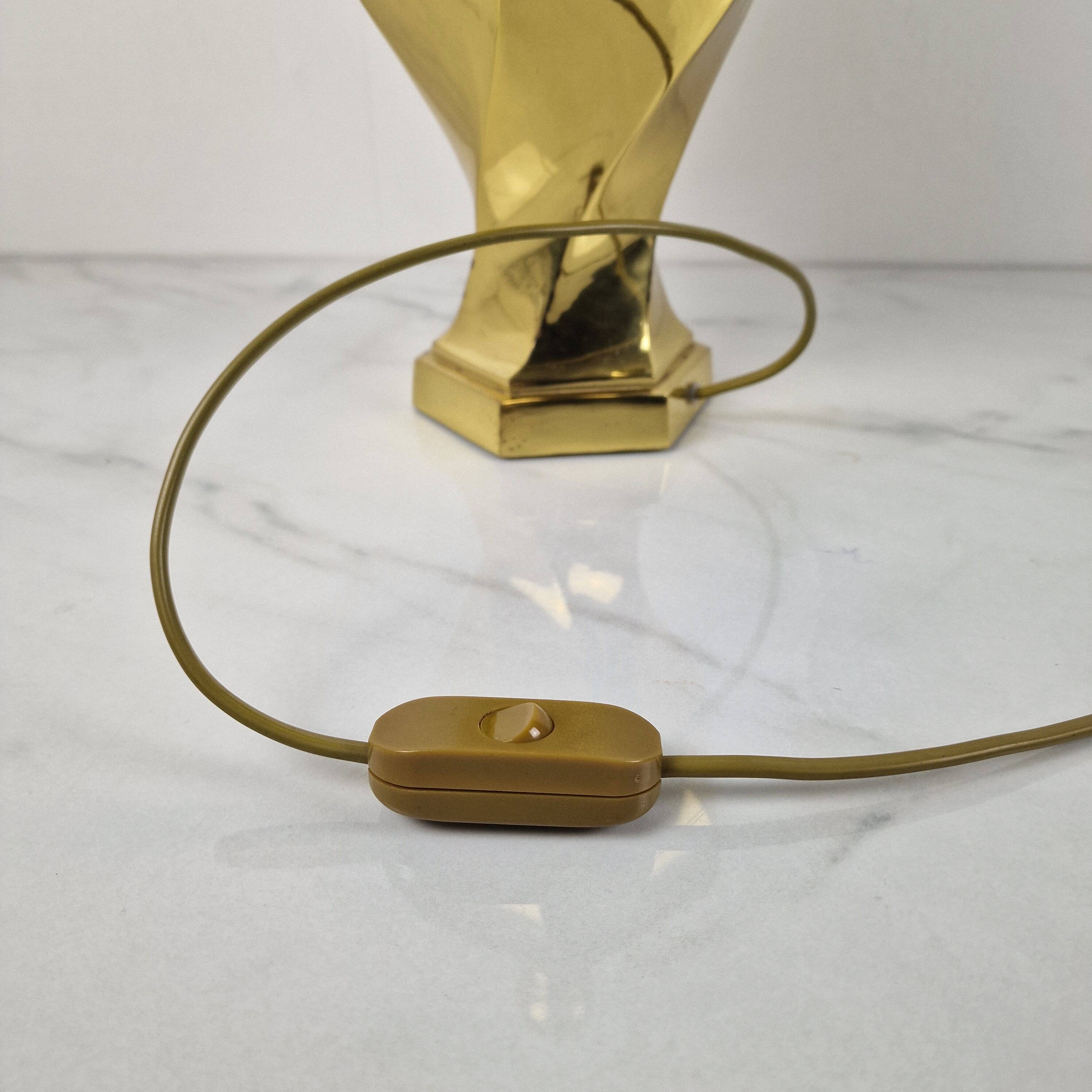 Sculptural Brass Table Lamp, Heavy Quality, Without Shade