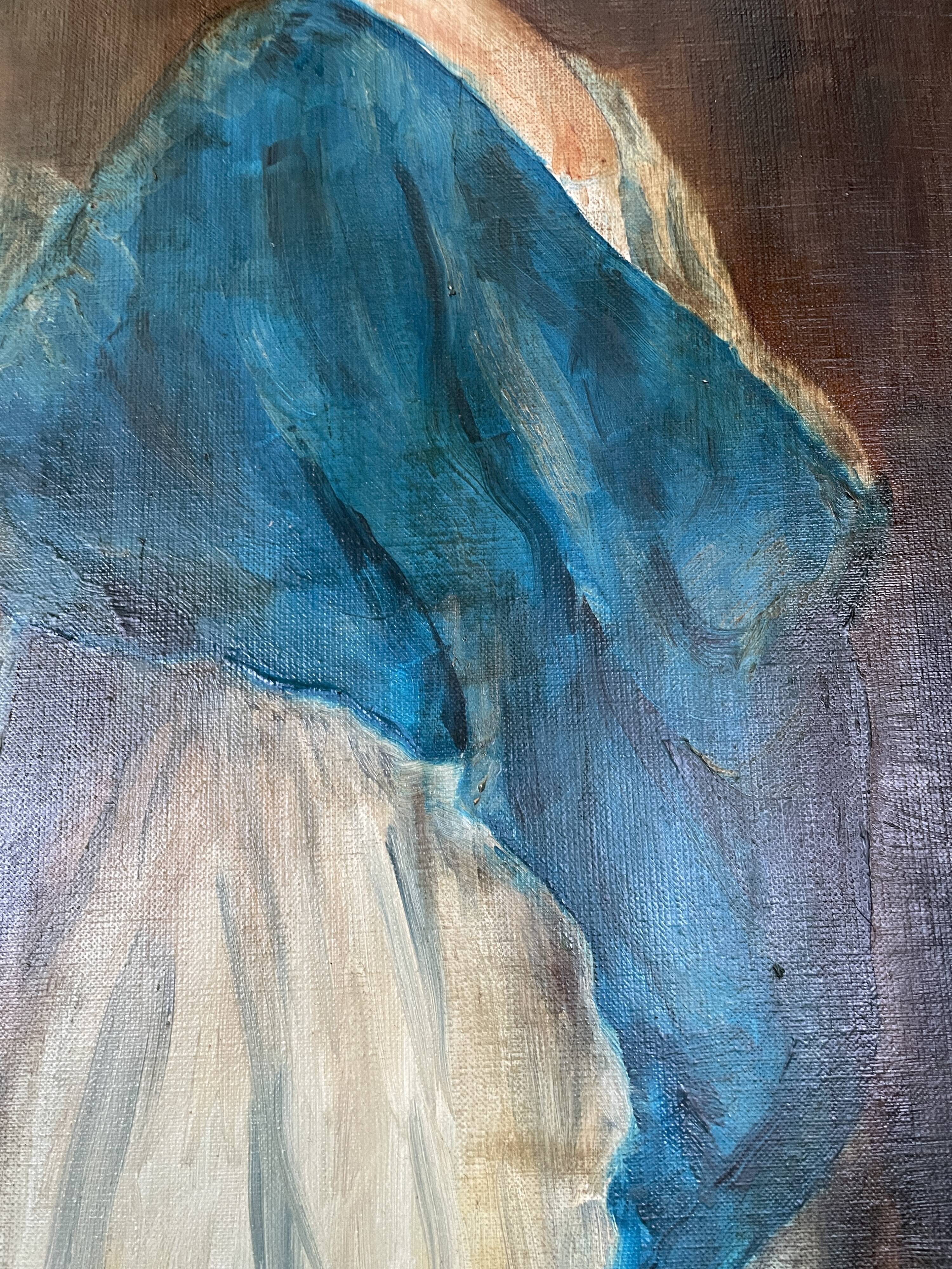 Oil on canvas portrait of a woman