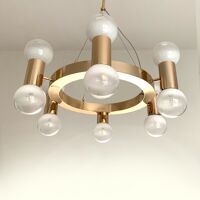 Lustre annulaire avec sphères blanches dégradées