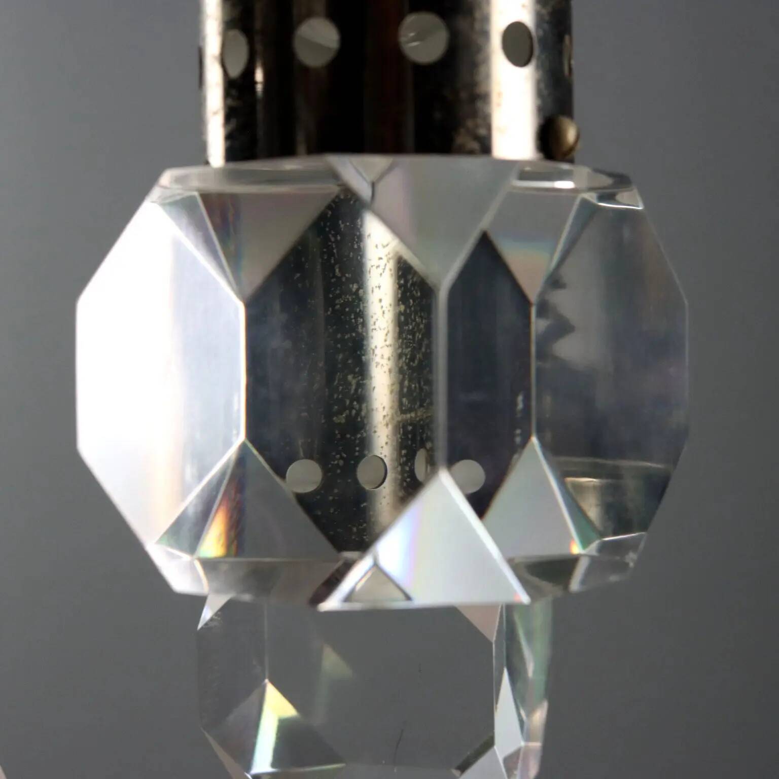Vintage ceiling light in plastic and metal, design, Italy, 1960s