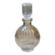 Vintage ribbed glass bottle with stopper – 19 cm