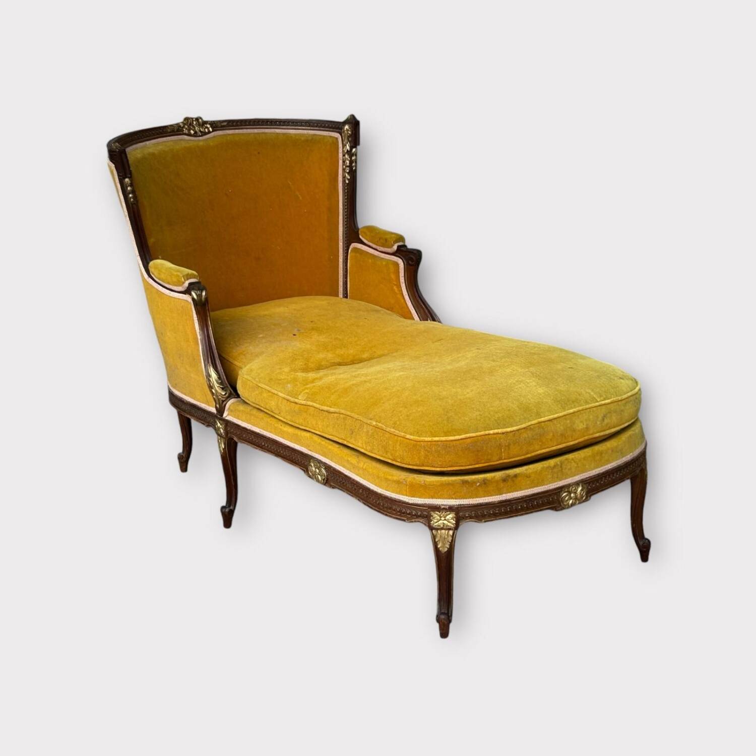 Louis XVI Style Bench - Chaise Longue - Daybed in Mahogany from the Napoleon III Period