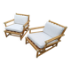 Pair of Lyda Levi armchairs for Mc Guire bamboo Italy Milan