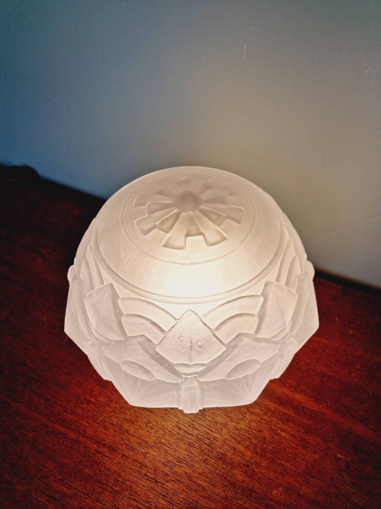 Art Deco satin glass ceiling light, 1920s-30s