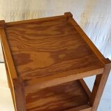 Solid pine side table - 1970s