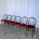 Set of 6 Vintage Bentwood Dining Chairs Set: 1970s , Red Uphols