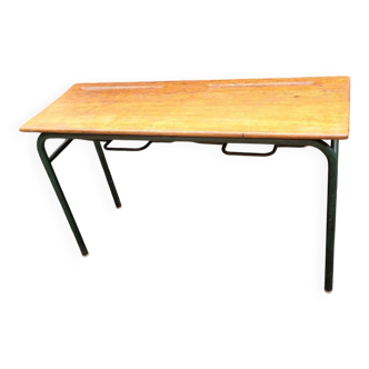 Table d'écolier vintage bois et métal