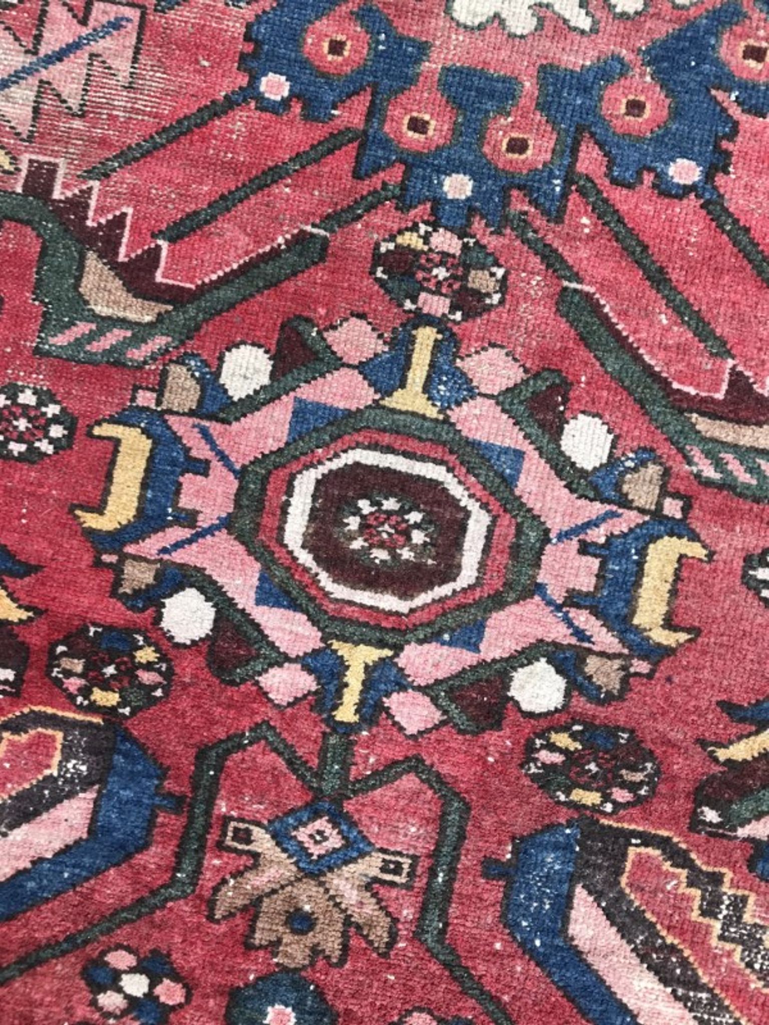 Large vintage Persian Zanjan carpet handmade