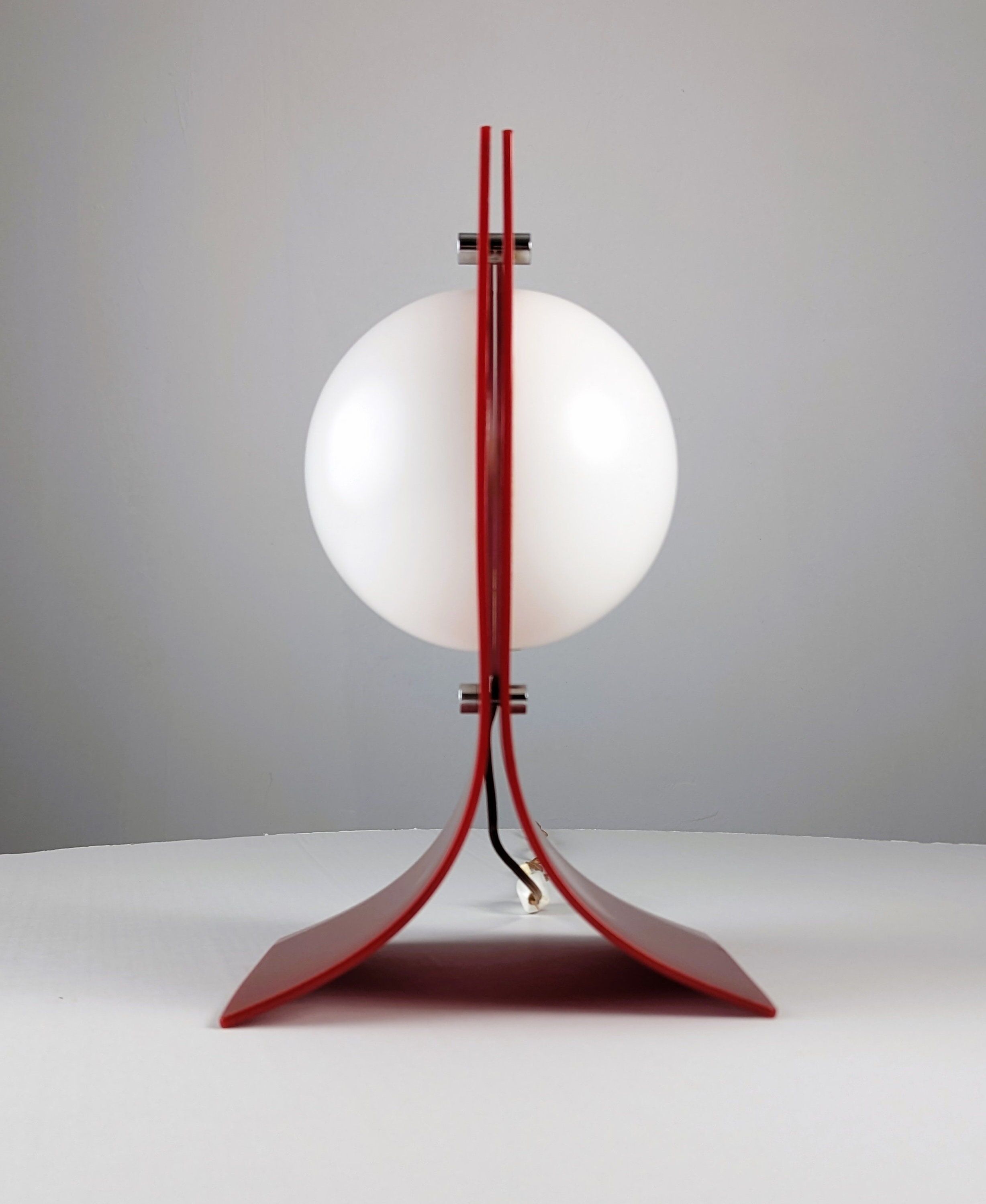 Red Acrylic Area Type Table Lamp by Neal Small, 1960s
