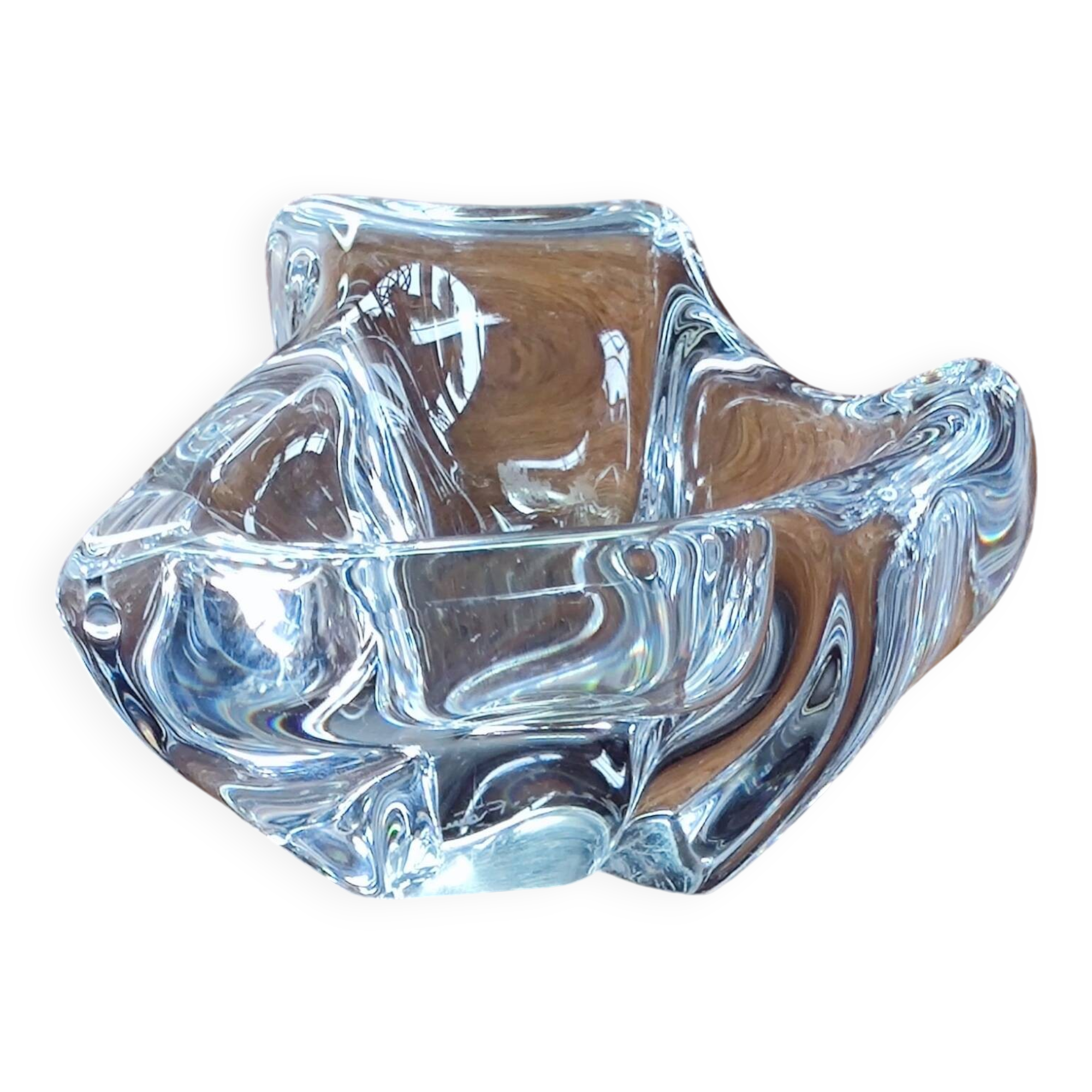 Old Daum France crystal ashtray/pocket tray