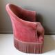 Fauteuil crapaud vintage rose poudré