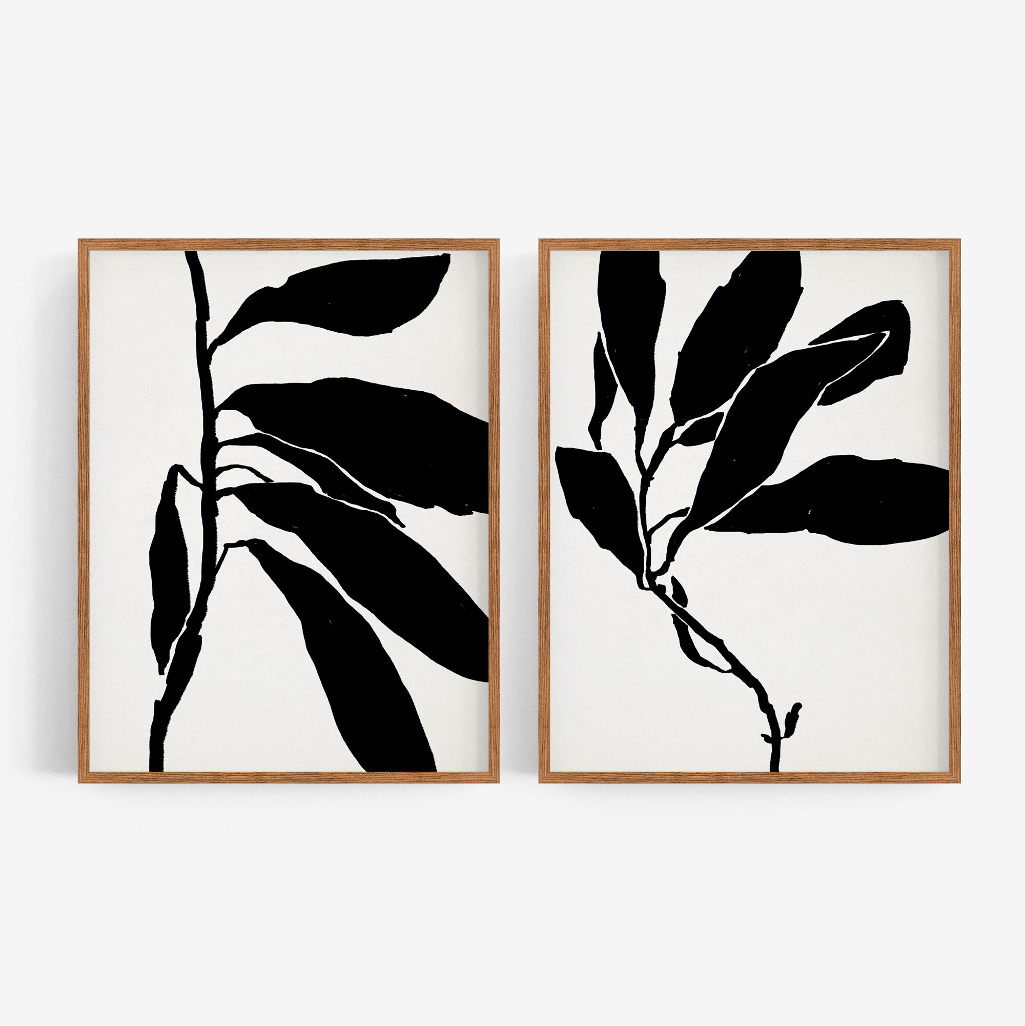 Pair of giclee prints. Botanical wall art set of two, 50x70