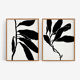 Pair of giclee prints. Botanical wall art set of two, 50x70