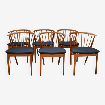 Chaises de salle à manger vintage danoises Helge Sibast nr.6 en chêne
