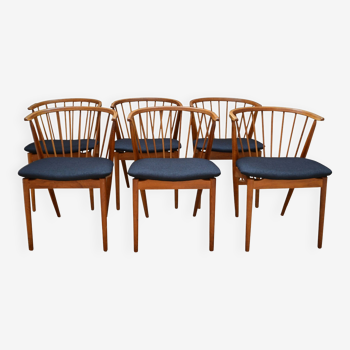 Vintage Danish design Helge Sibast nr.6 oak dining chairs