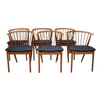 Vintage Danish design Helge Sibast nr.6 oak dining chairs
