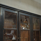Glass library in teak 1970 patinated black