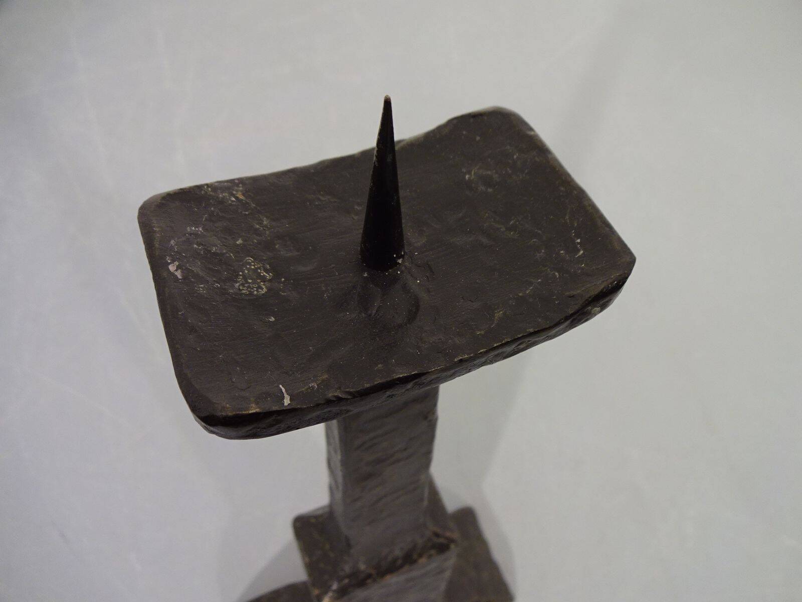 Brutalist Sculptural Iron Candleholder, 1960s