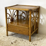 Vintage rattan bedside table 60's