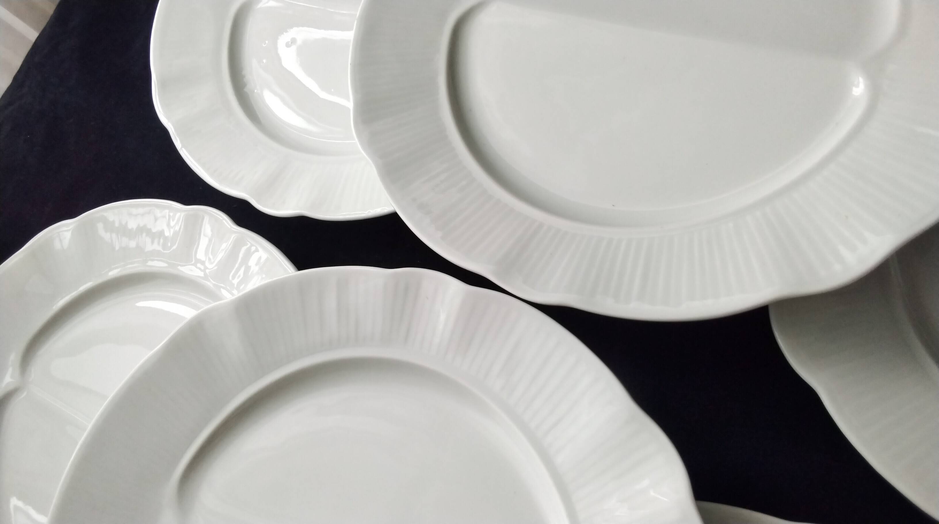 6 asparagus plates in Pillivuyt porcelain