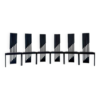 6 chaises Luebke postmodernes