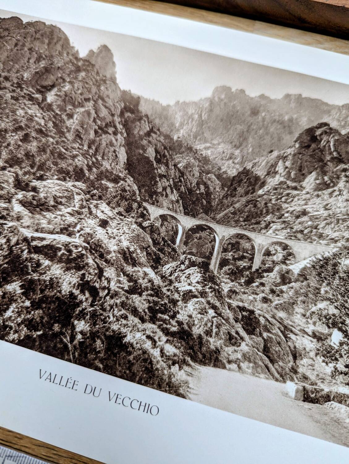 Vecchio Valley, vintage Corsica, photo plate printed in 1935.