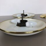 Set of two modernist brass metal sconces wall light, italy, 1950s