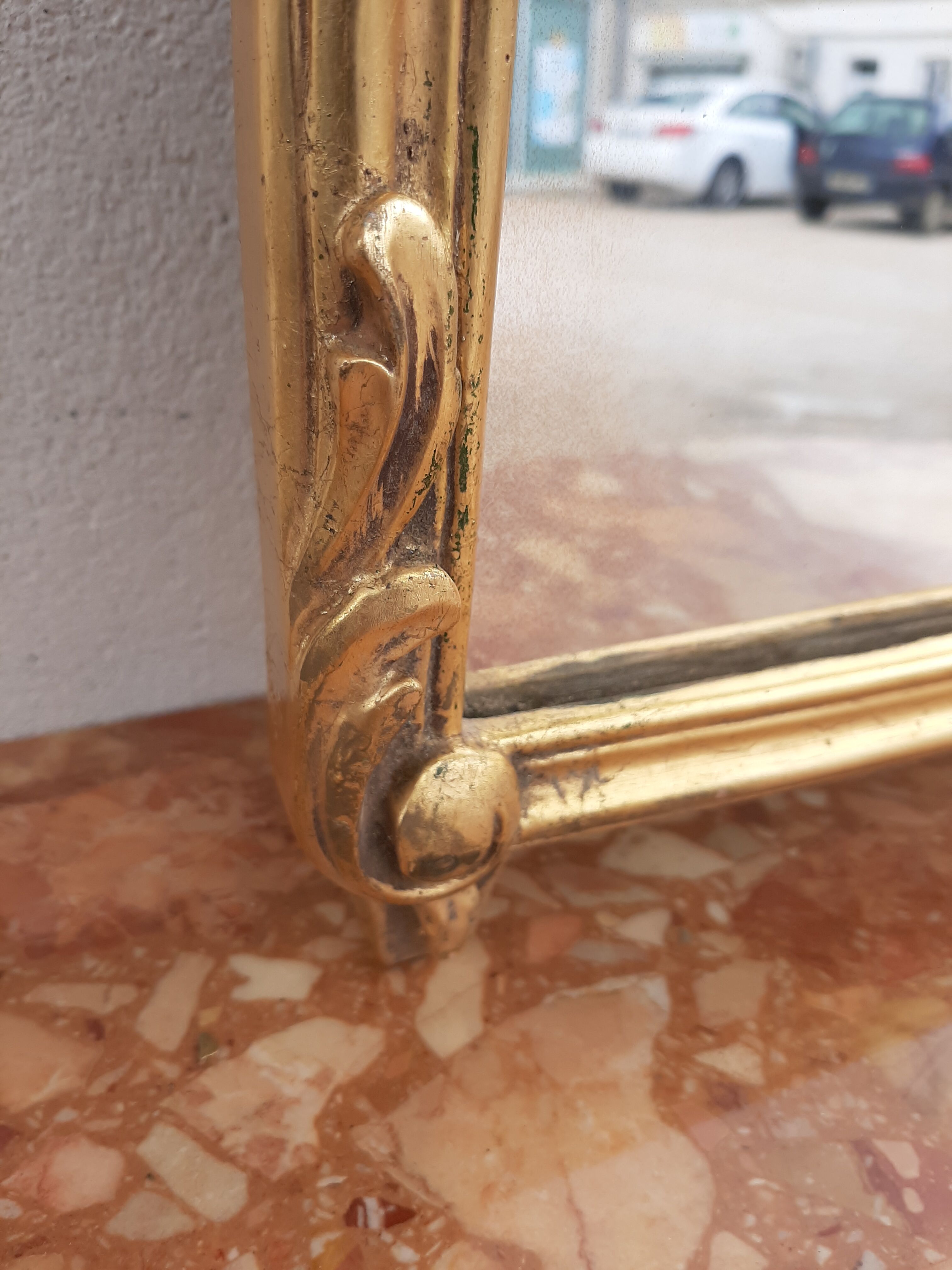 Miroir style Louis XV doré - 100x33