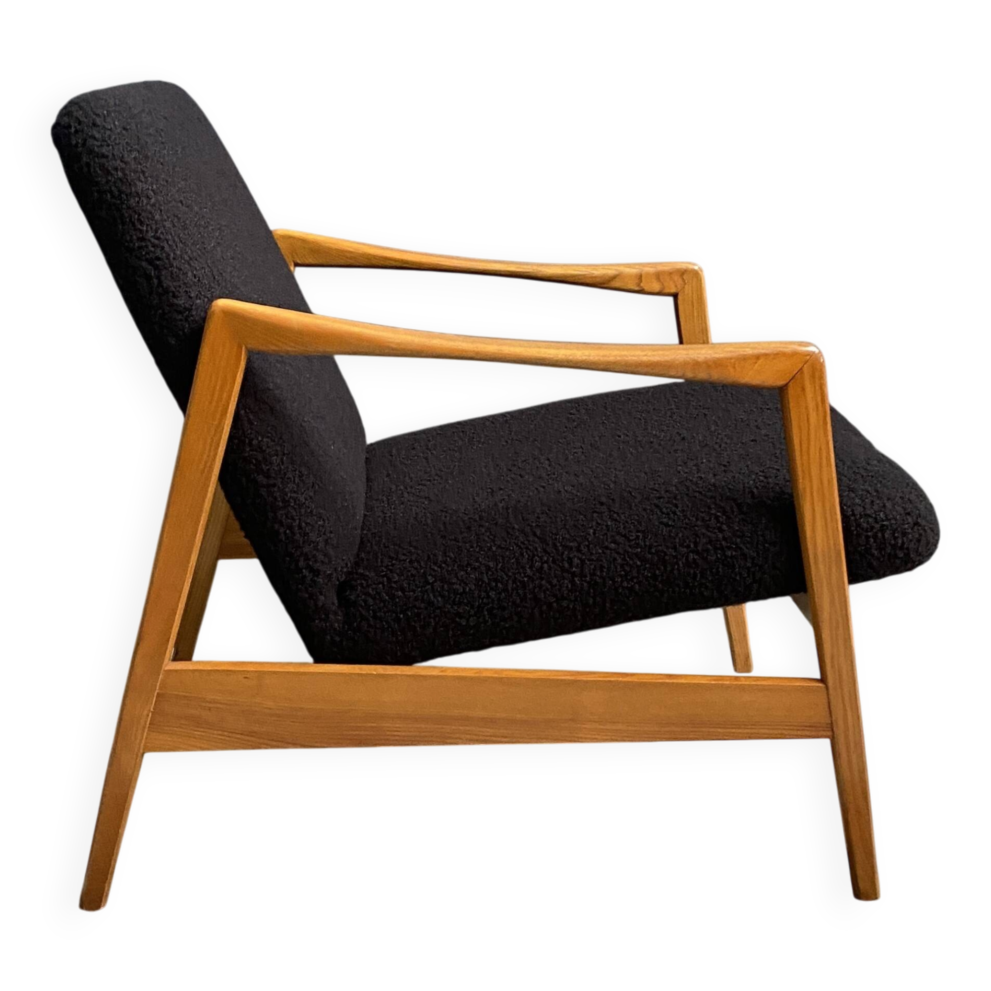 Black Boucle fabric chair 1970s