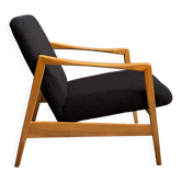 fauetuil en tissu bouclé noir des années 1970