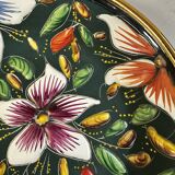 Ceramic and enamel dish with floral decoration by Hubert Béquet