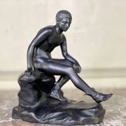 Hermès at rest, black patinated bronze after the antique.