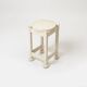 Funcionalist white painted wood stool, poland, 1950s