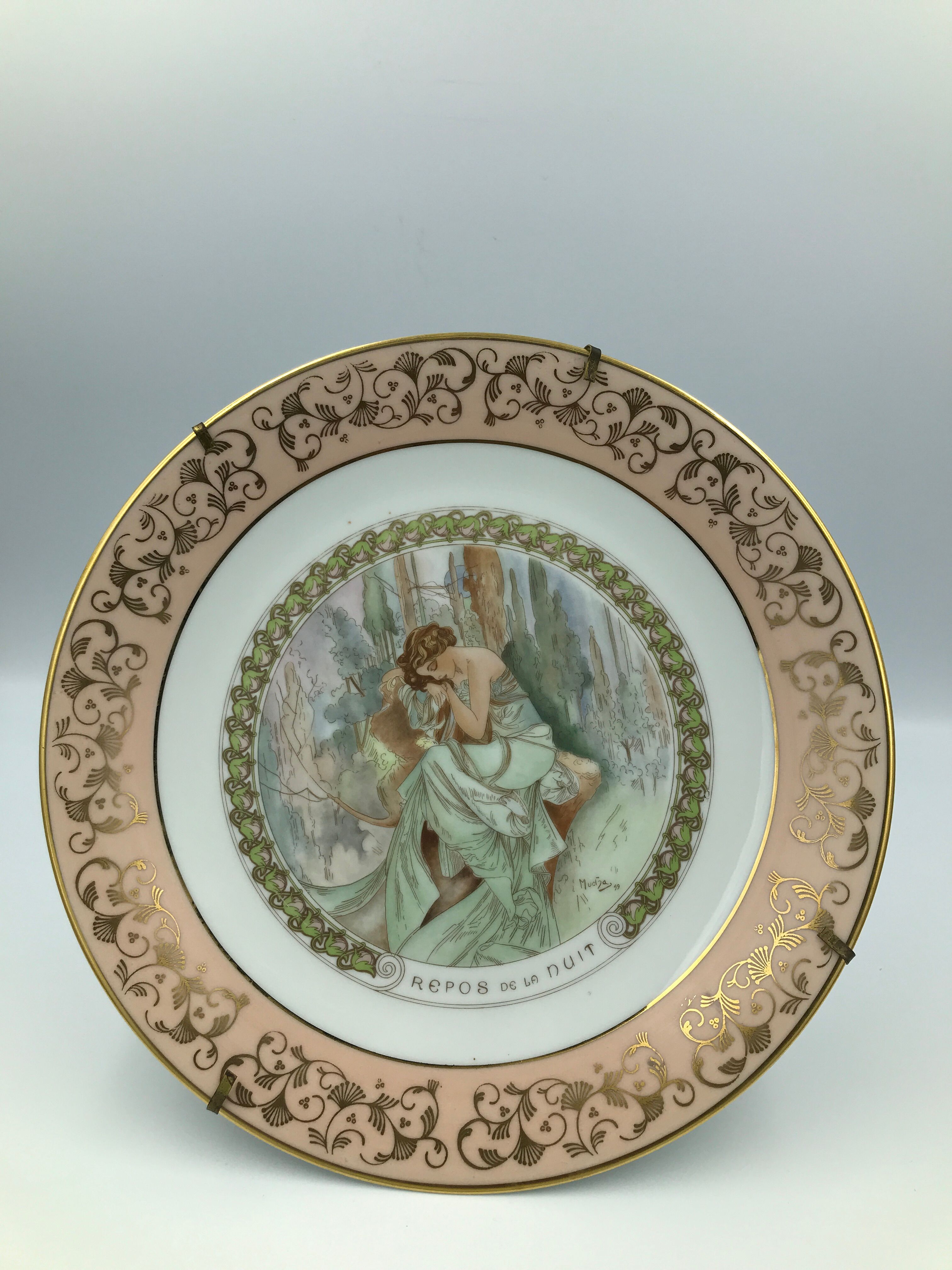 Limoges Mucha Alfons porcelain collection plate