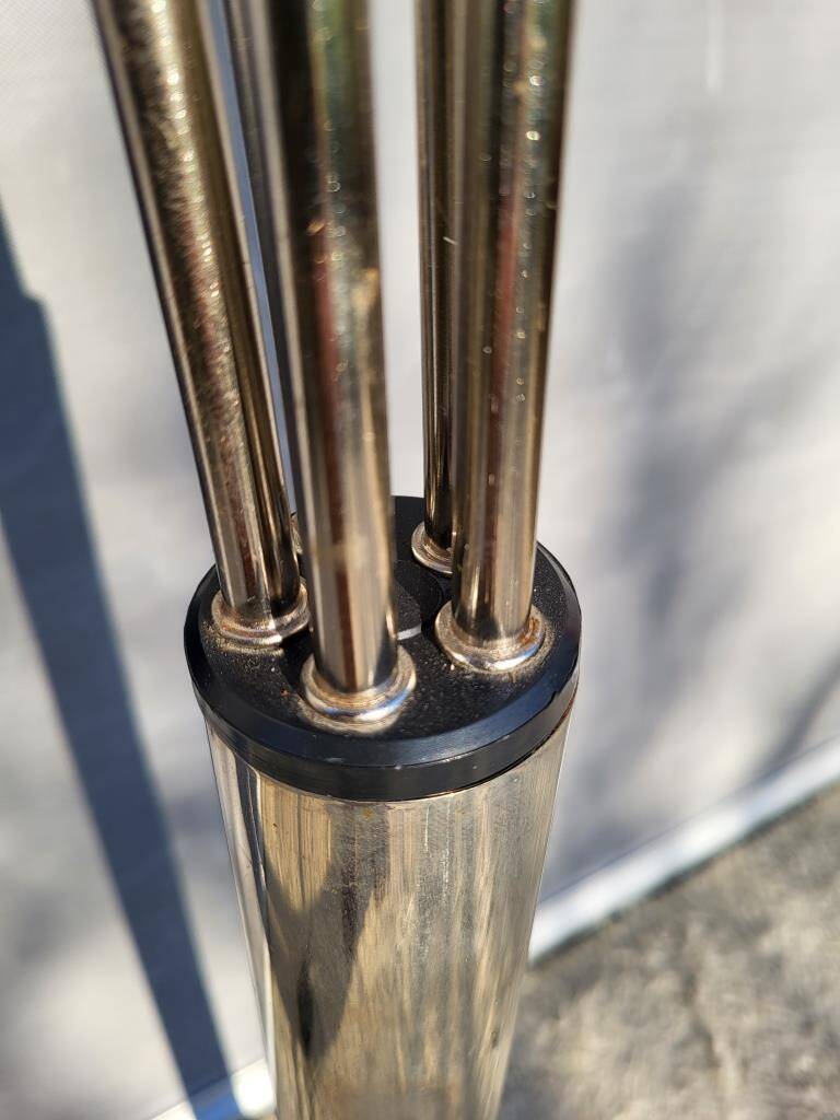 Vintage ARC floor lamp with 5 adjustable chrome arms on marble base