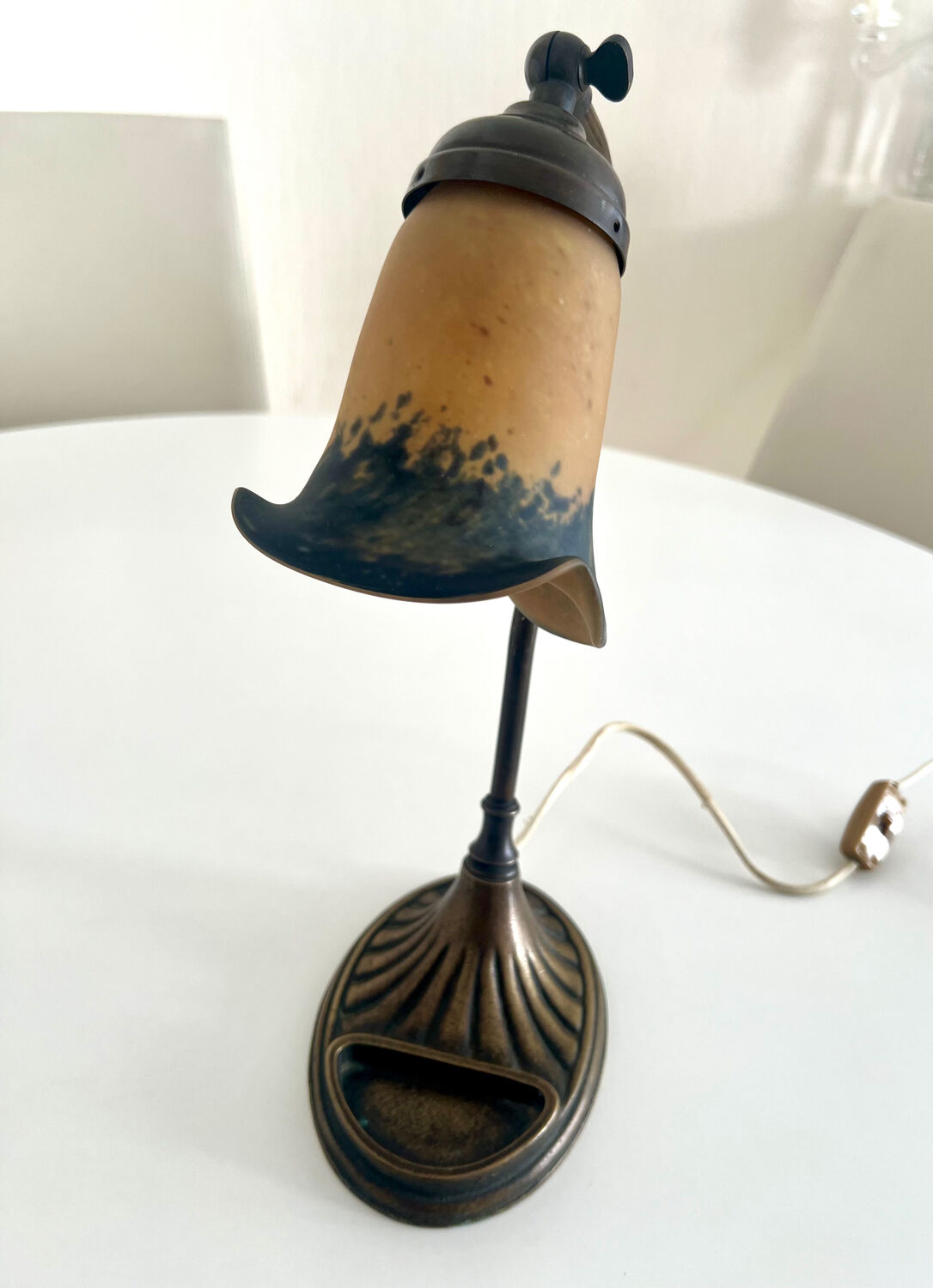 Adjustable table lamp in glass paste, 1960s