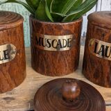 Wooden spice jars