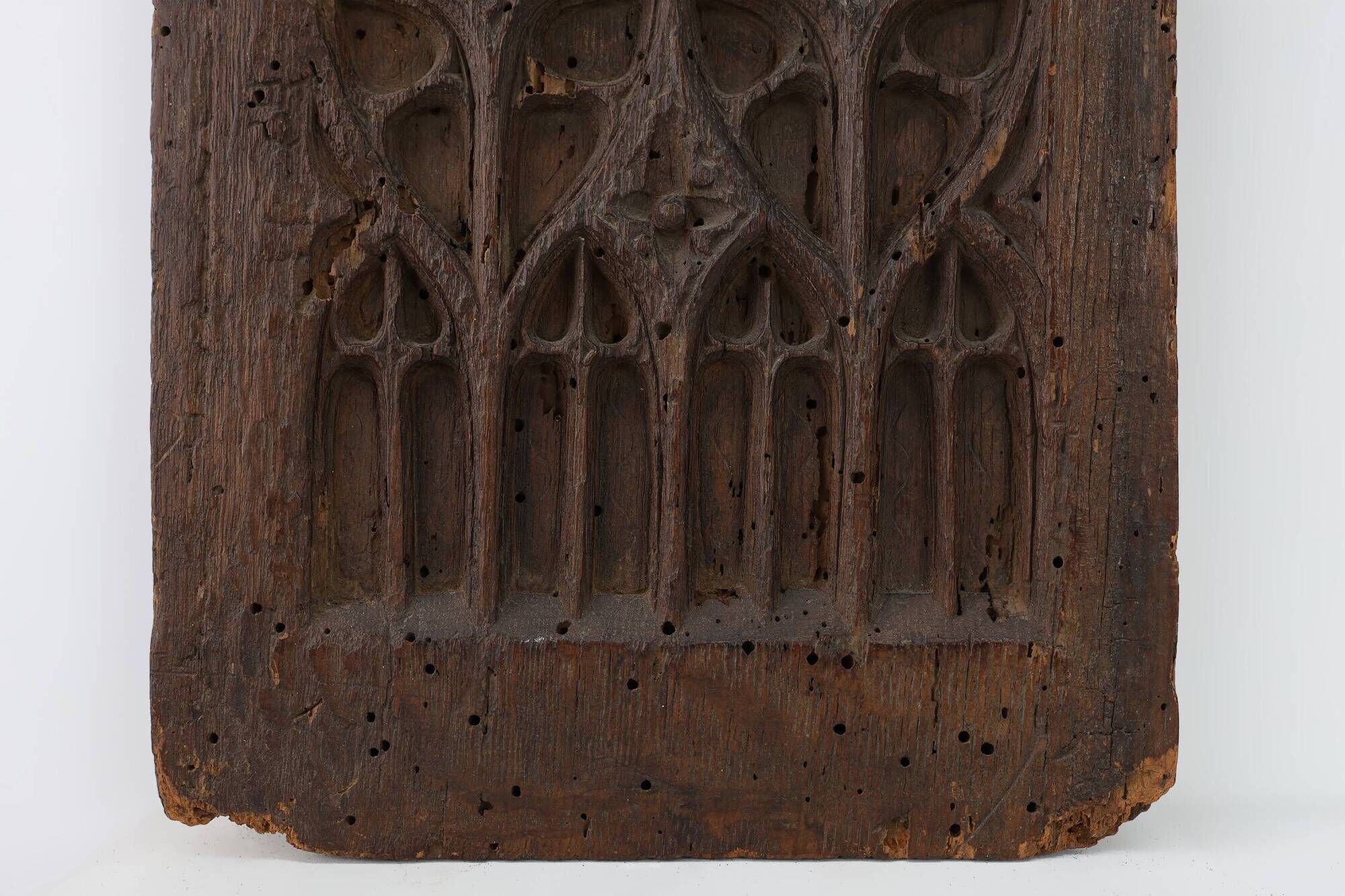 Late Gothic carved oak relief panel, France 15th century