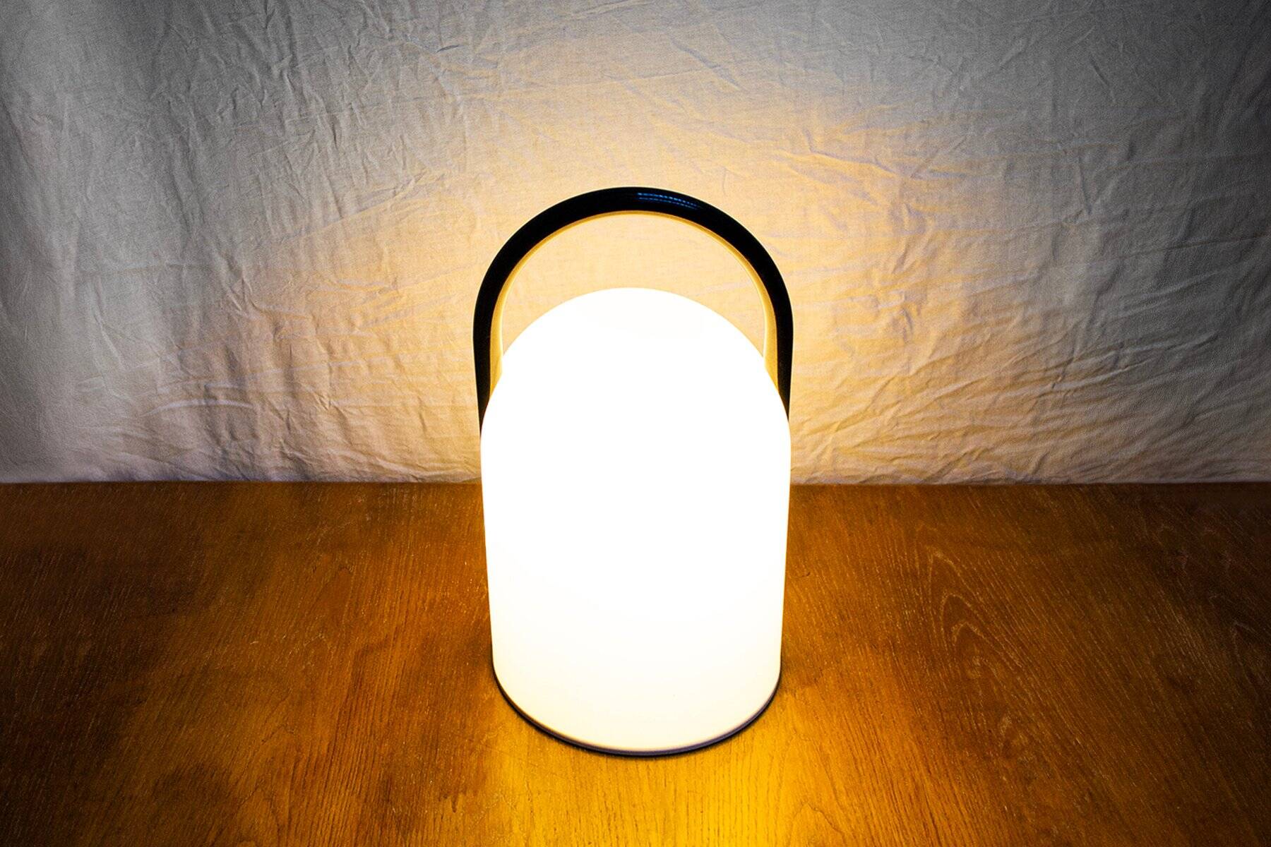 Tender table lamp in glass and metal by Lanciani Romolo for Tronconi, 1980s.
