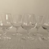 Cognac glasses in vintage arque crystal octagonal foot