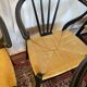 Set of 6 black wooden chairs with straw seats – Bistro style