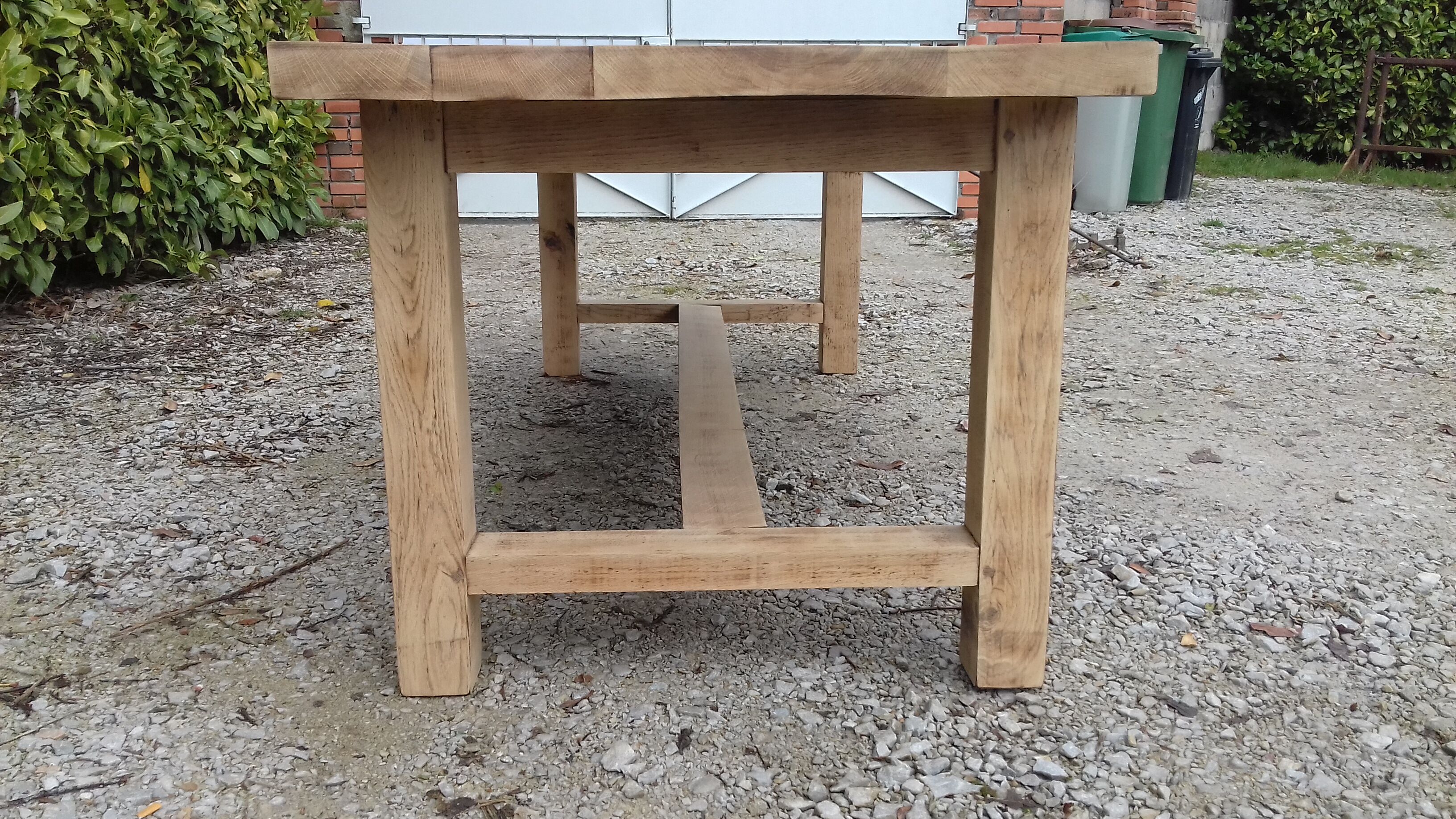 Massive chestnut farm table raw wood