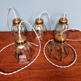 Suspension design en laiton et verre transparent (5 disponibles)